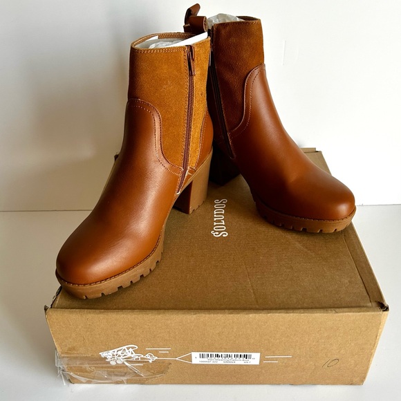 🌸NEW IN BOX Soludos Dani Shearling Platform Boots. Tan/Saddle. Size: 7 - Picture 2 of 10